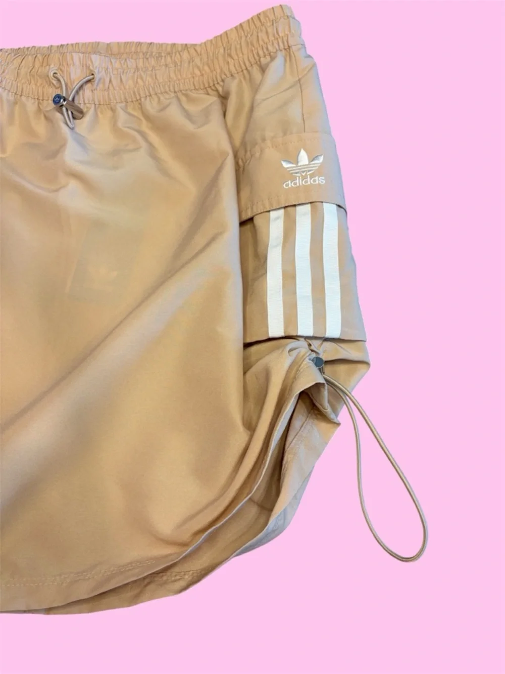 NWT Adidas Beige Drawstring Pocket Skirt - Picture 3 of 6
